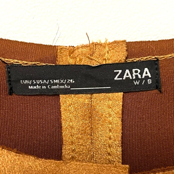Zara brown suede & faux fur snap up button coat - Picture 16 of 16